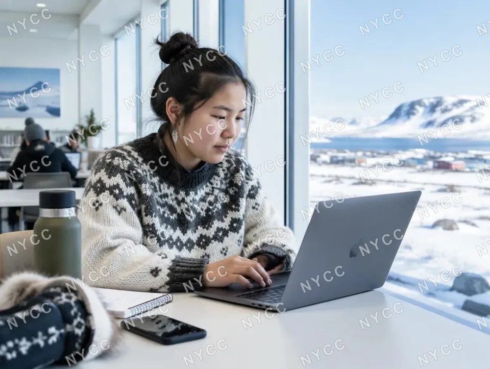 Working on a laptop at home